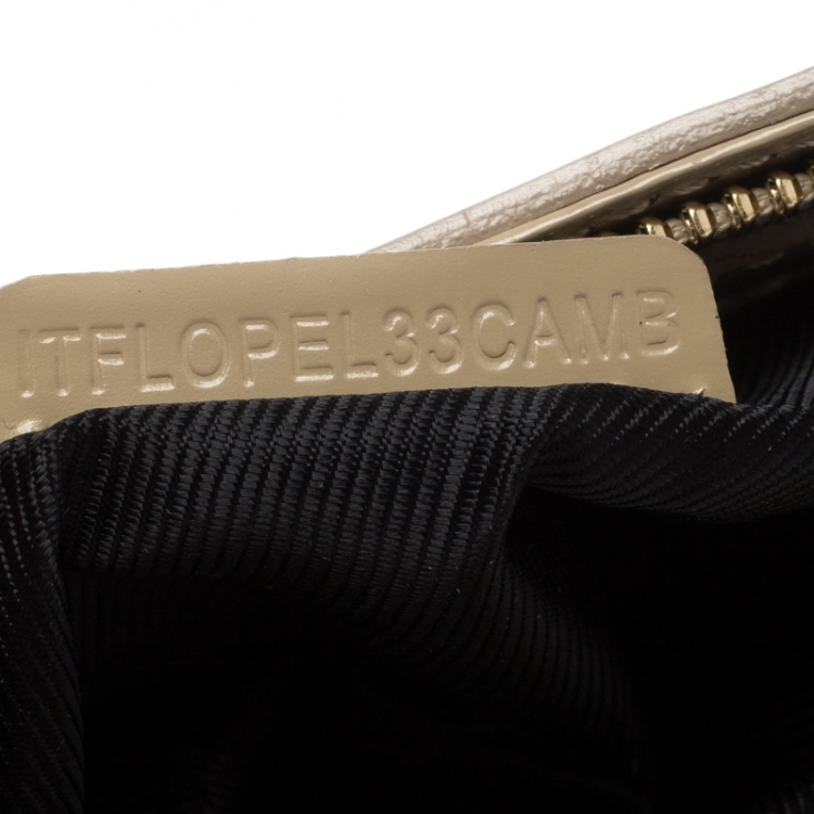 Pre Owned Burberry Beige Nylon and Patent Leather Pochette