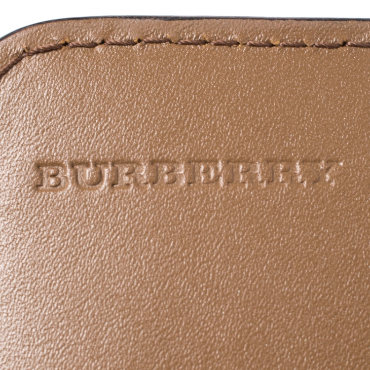 Pre Owned Burberry Tan Leather Flap Continental Wallet
