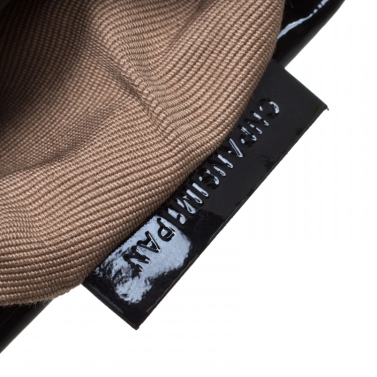 Pre Owned Burberry Beige/Black Nova Check Canvas and Patent Leather Small Newbury Sling Bag