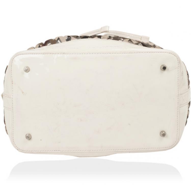 Pre Owned Burberry Nova Check Net Drawstring Bag