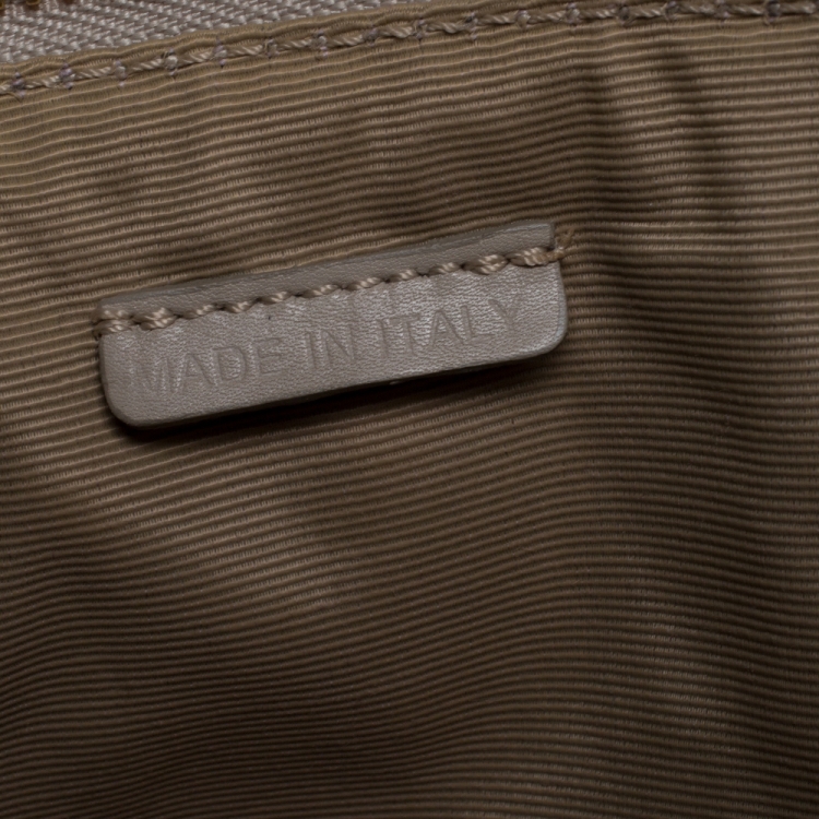 Pre Owned Burberry Beige Supernova Studded PVC and Leather Warrior Clutch