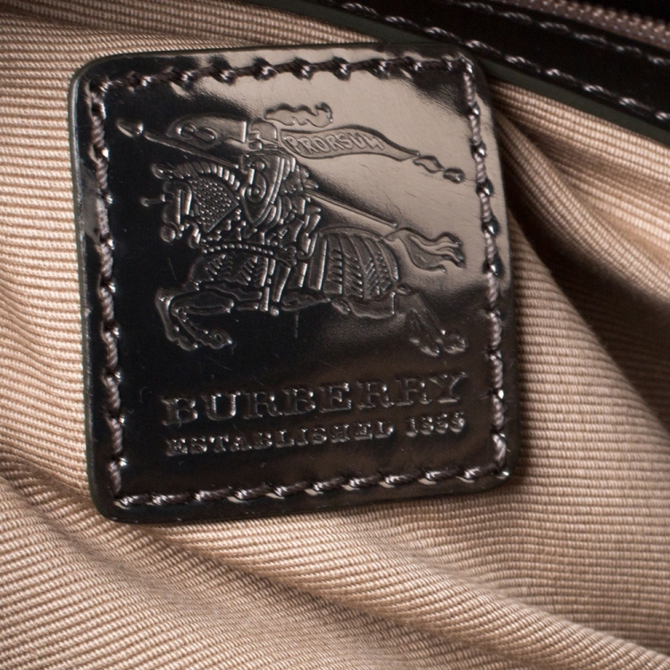 Pre Owned Burberry Beige/Metallic Nova Check PVC Chester Boston Bag