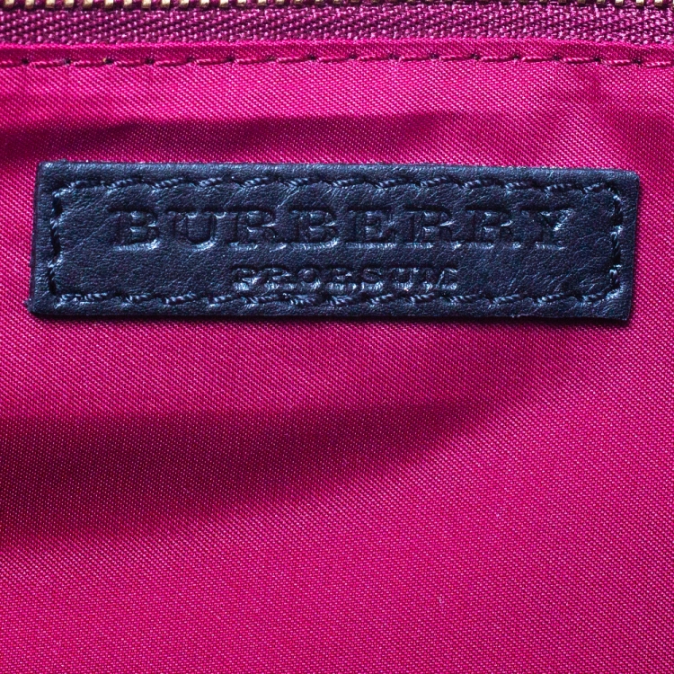 Pre Owned Burberry Brown Woven Leather Margot Clutch
