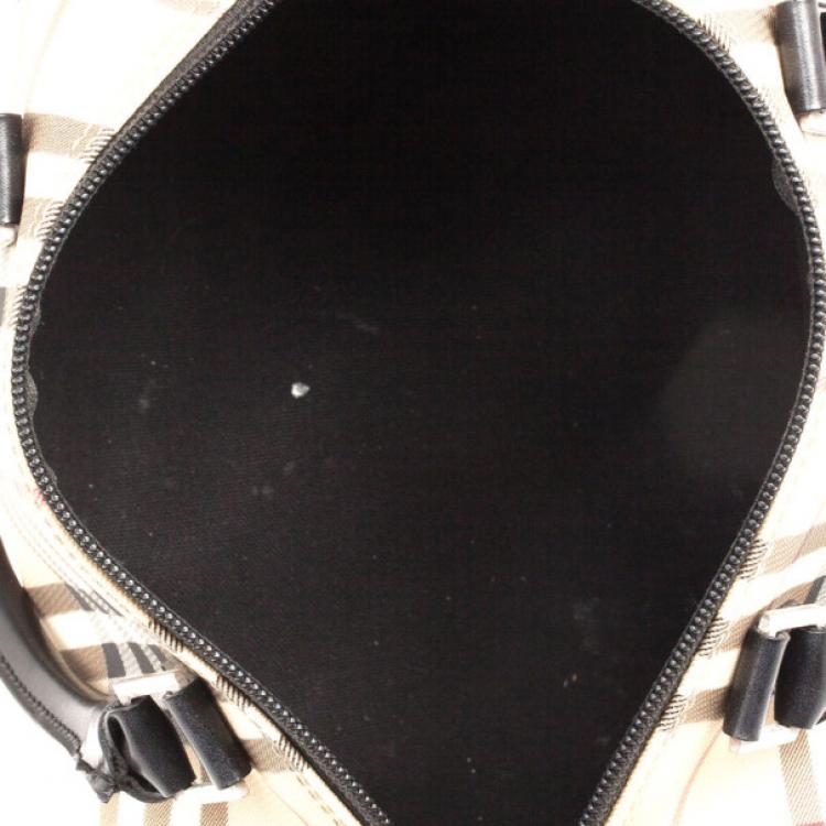 Pre Owned Burberry Brown Nova Check Bowling Bag