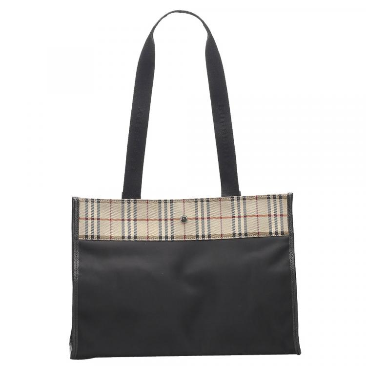 burberry black nylon tote