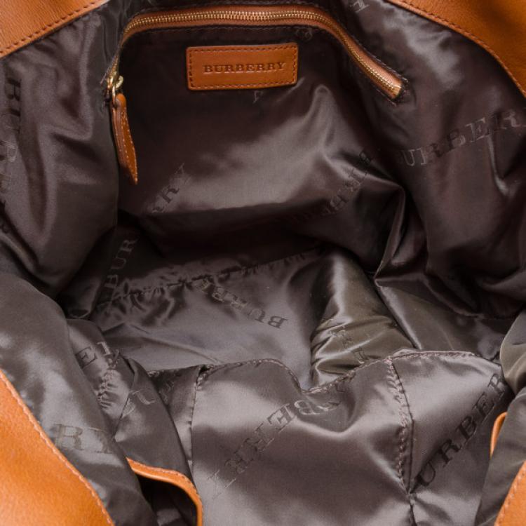 Pre Owned Burberry Tan Leather Studded Heart Bag 