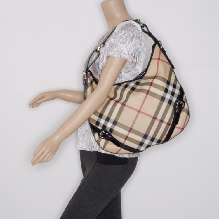 BURBERRY Prorsum ~ Embossed Nova Check Brooklyn Hobo Bag