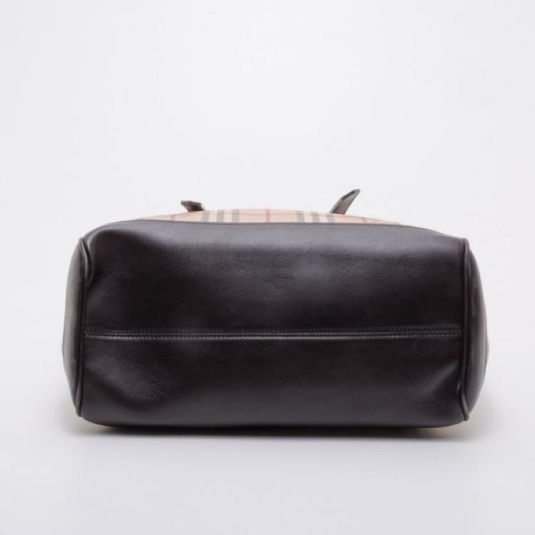 Pre Owned Burberry Haymarket Check Tote 