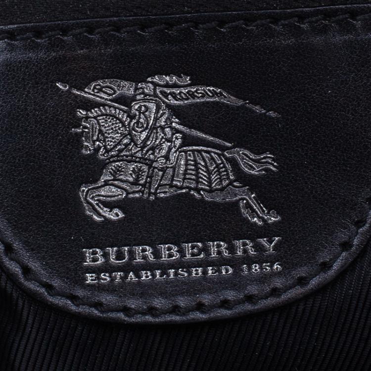 Pre Owned Burberry Black Leather Prorsum Studded Knight Satchel Bag