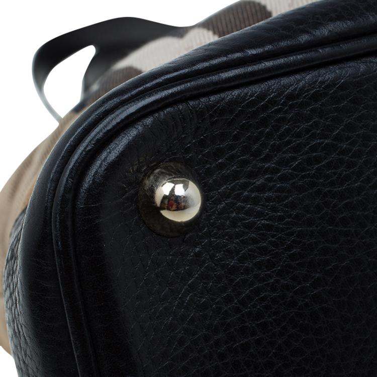 Pre Owned Burberry Black Nova Check Quilted Canvas Tote