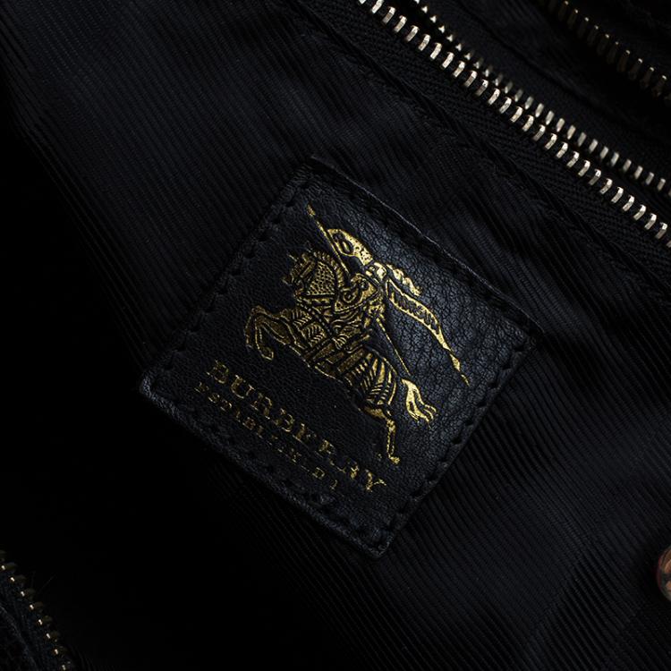 Pre Owned Burberry Black Nova Check Quilted Canvas Tote