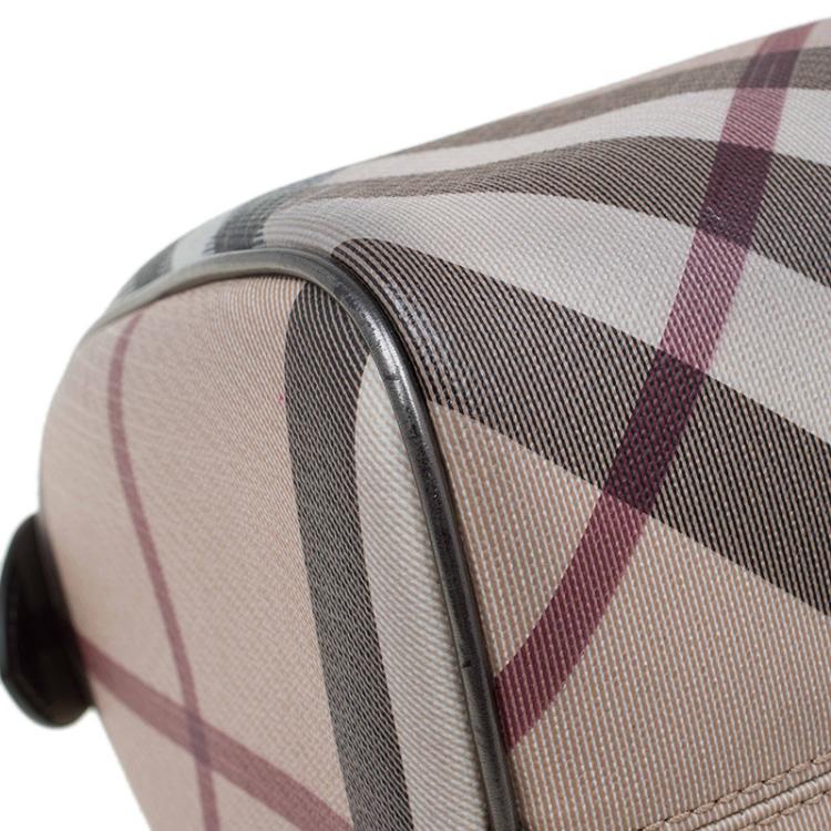 Pre Owned Burberry Beige/Bronze Nova Check Coated Canvas Small Bowling Bag