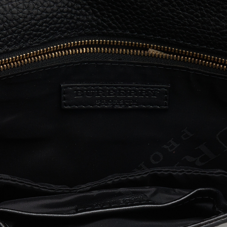 Pre Owned Burberry Multicolor Haymarket Check Canvas and Leather Embellished Wristlet Clutch