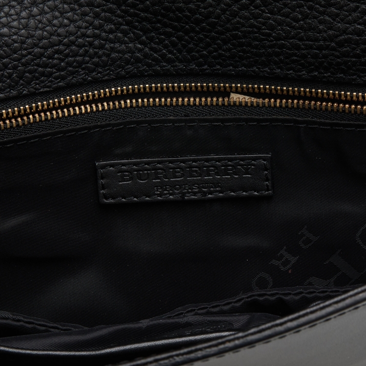 Pre Owned Burberry Multicolor Haymarket Check Canvas and Leather Embellished Wristlet Clutch