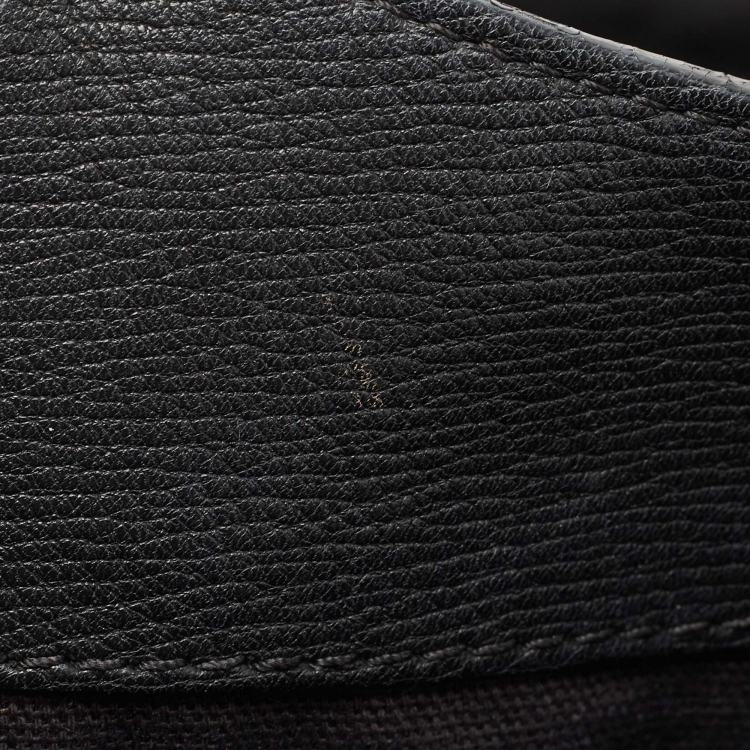 Pre Owned Burberry Black/Beige House Check Canvas and Leather Small Canterbury Tote