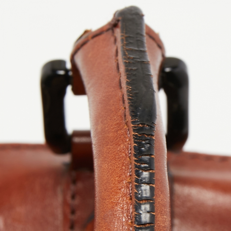 Pre Owned Burberry Brown Housecheck Canvas and Leather Slim Tote