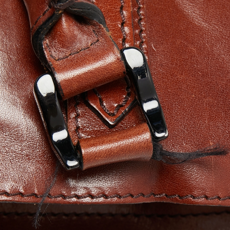 Pre Owned Burberry Brown Housecheck Canvas and Leather Slim Tote