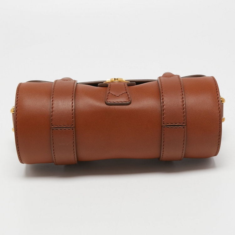 Pre Owned Burberry Tan Leather DK88 Barrel Bag