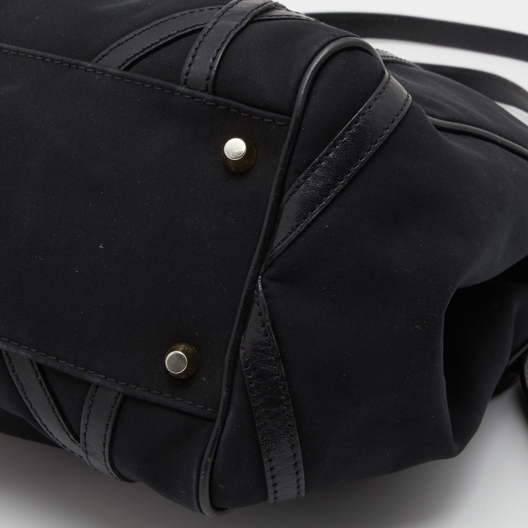 Pre Owned Burberry Black Canvas and Leather Small Canterbury Tote