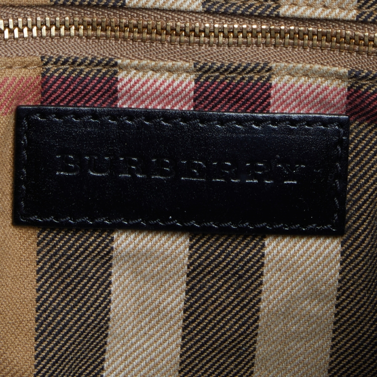 Pre Owned Burberry Black Canvas and Leather Small Canterbury Tote