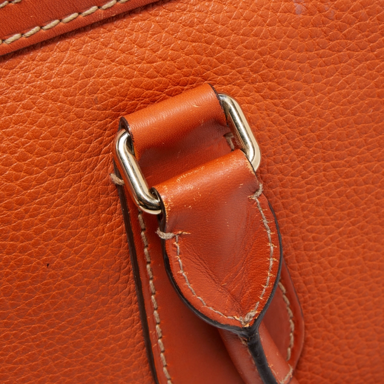 Pre Owned Burberry Orange Leather Honeywood Tote