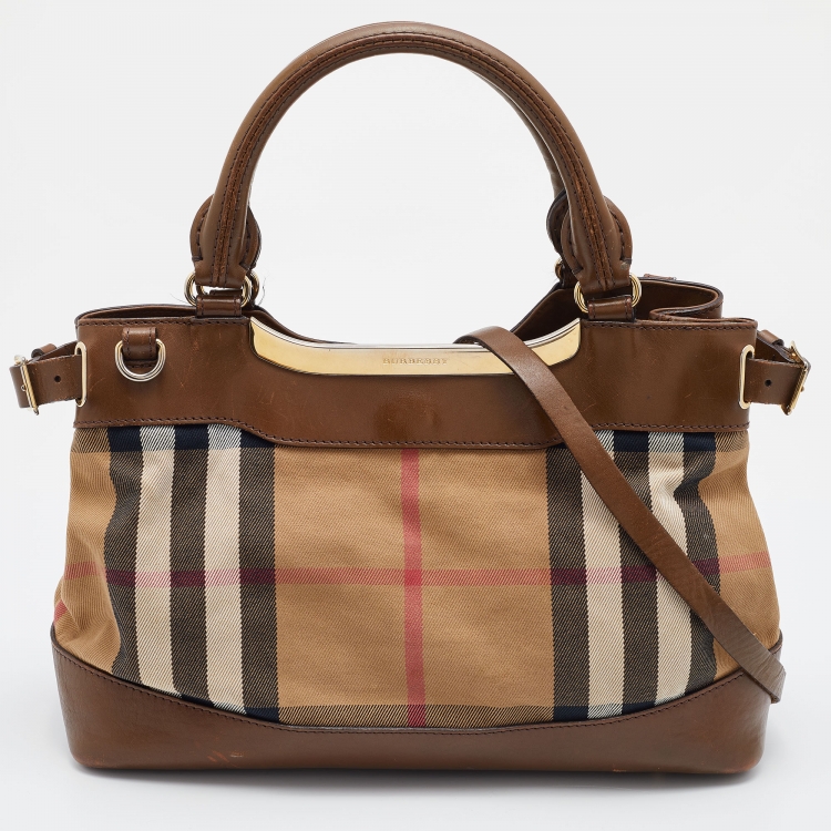 Burberry Beige/Brown Nova Check Canvas and Leather Small Hepburn ...