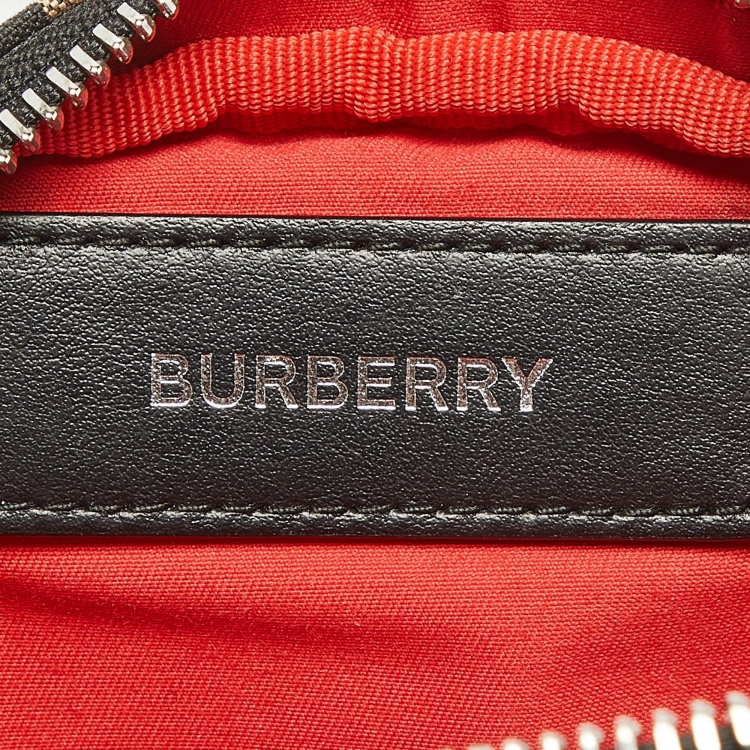 Pre Owned Burberry Beige House Check Canvas Belt Bag