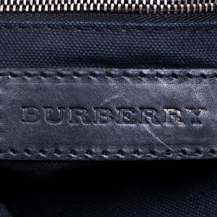 Pre Owned Burberry Black Smoked Check PVC Chain Lock Bowling Bag