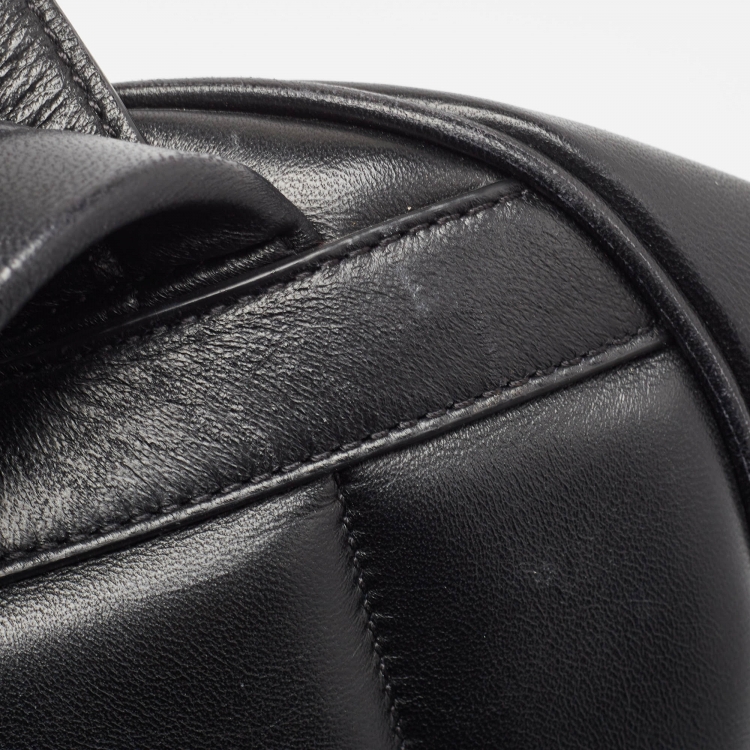 Pre Owned Burberry Black Quilted Leather TB Backpack