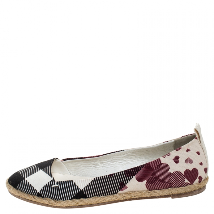 Pre Owned Burberry Multicolor Printed Canvas Espadrille Flats Size 36.5