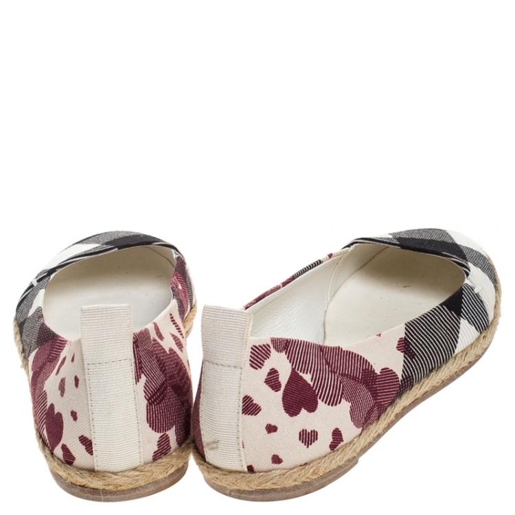 Pre Owned Burberry Multicolor Printed Canvas Espadrille Flats Size 36.5