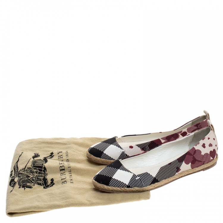 Pre Owned Burberry Multicolor Printed Canvas Espadrille Flats Size 36.5
