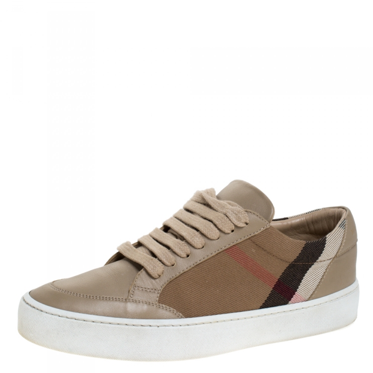 burberry women's check lace up sneakers
