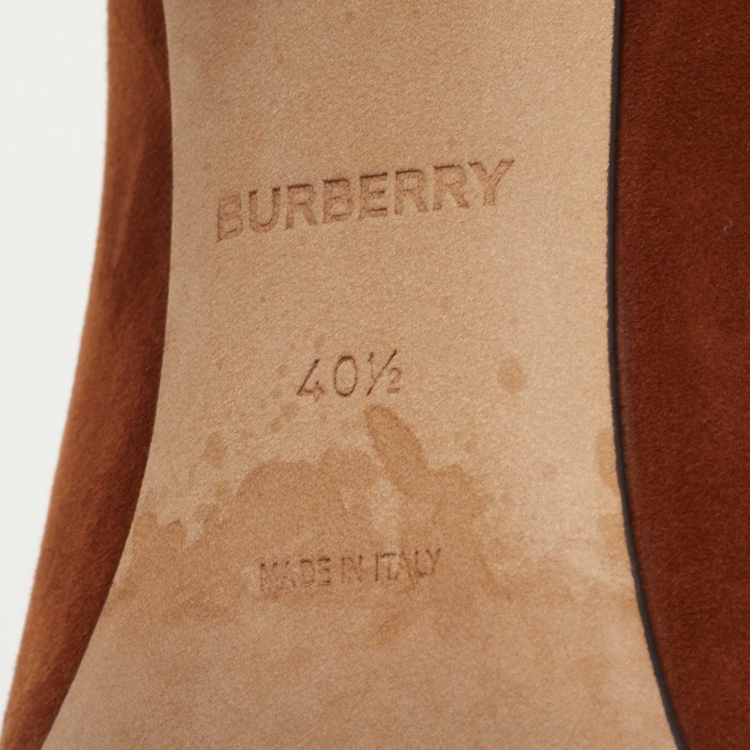 Pre Owned Burberry Brown/Black Suede and Leather Pumps Size 40.5