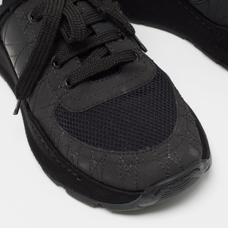 Pre Owned Burberry Black Suede and Mesh logo Lace Up Sneakers Size 36
