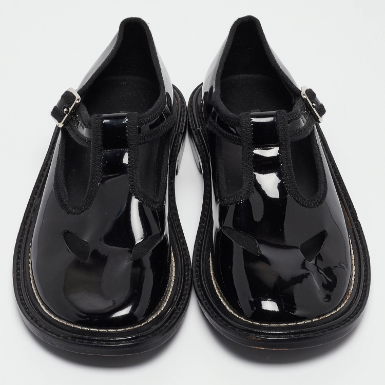 Pre Owned Burberry Black Patent Mary Jane Flats Size 36