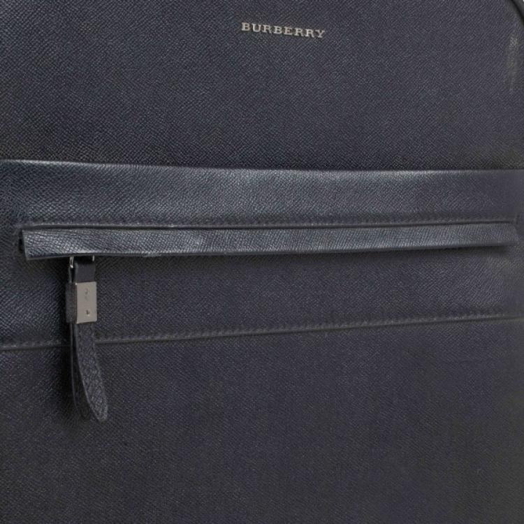 Pre Owned Burberry Black London Leather Two-Wheel Suitcase