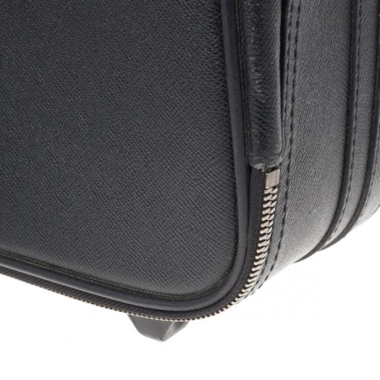 Pre Owned Burberry Black London Leather Two-Wheel Suitcase