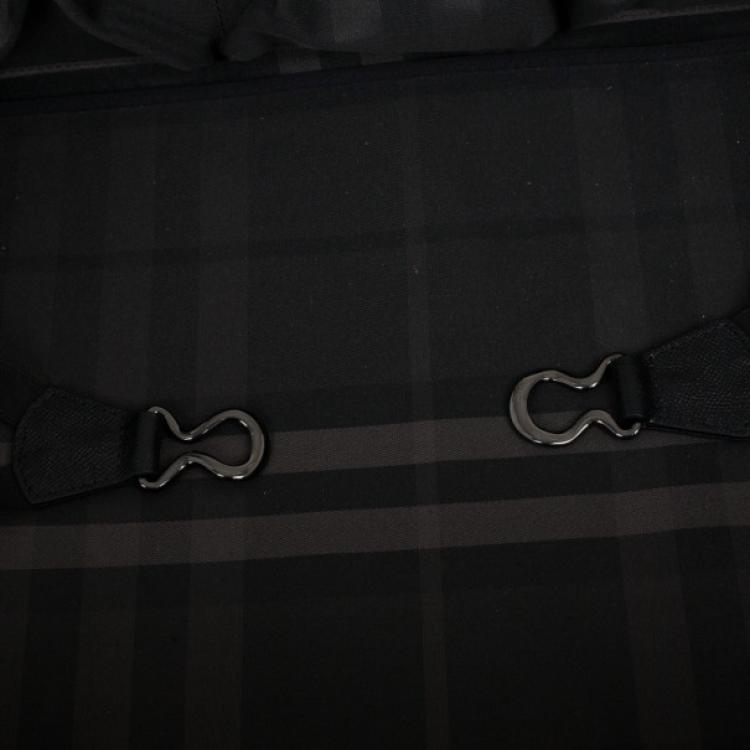 Pre Owned Burberry Black London Leather Two-Wheel Suitcase