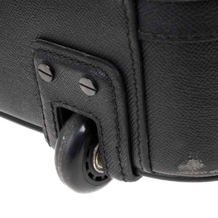 Pre Owned Burberry Black London Leather Two-Wheel Suitcase