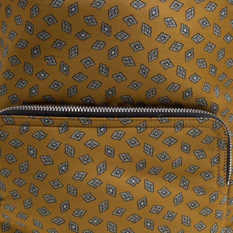 Pre Owned Burberry  Yellow/Black Tie Print Fabric Simple Abbeydale Backpack