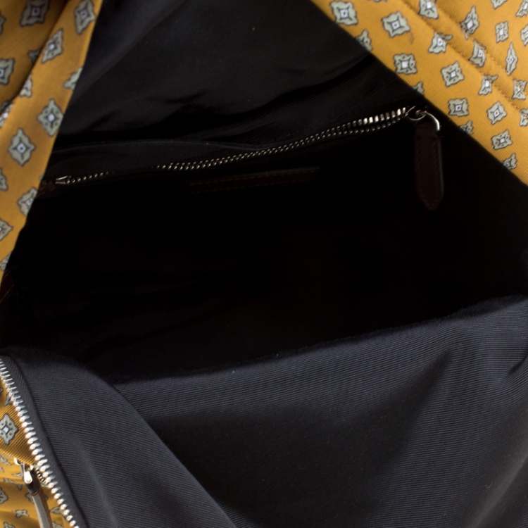 Pre Owned Burberry  Yellow/Black Tie Print Fabric Simple Abbeydale Backpack