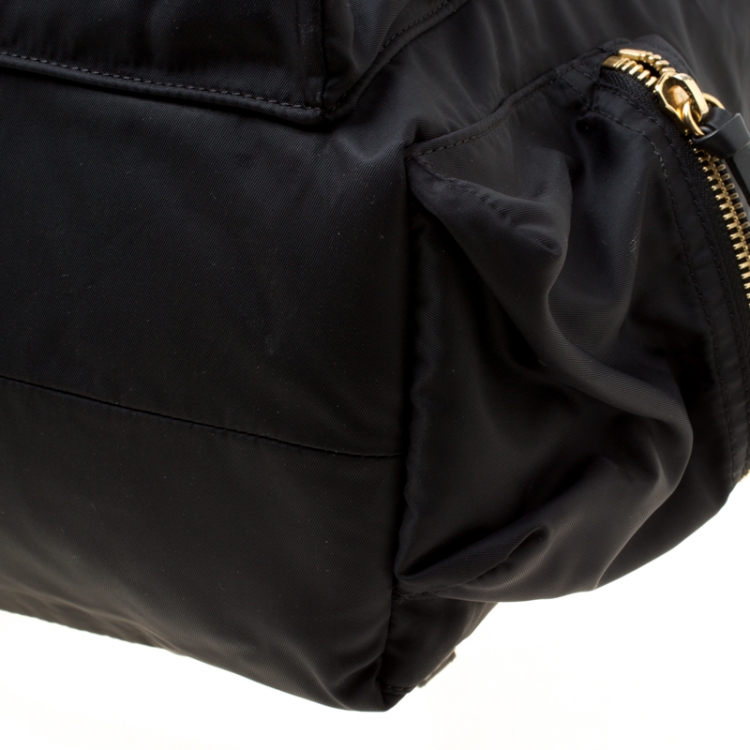Pre Owned Burberry Black Nylon and Leather Rucksack Backpack