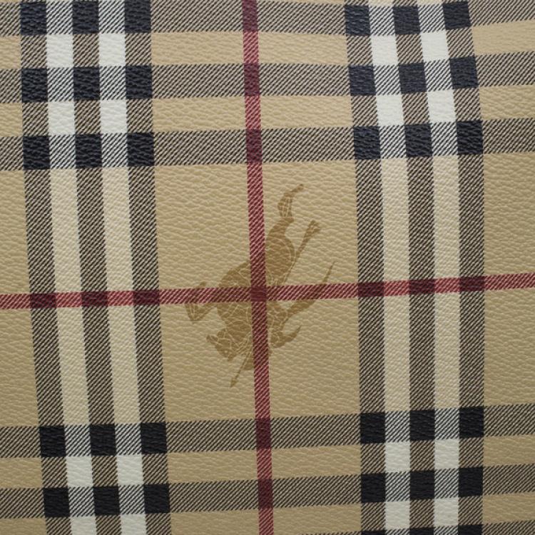 Pre Owned Burberry Haymarket Coated Canvas Luggage Bag