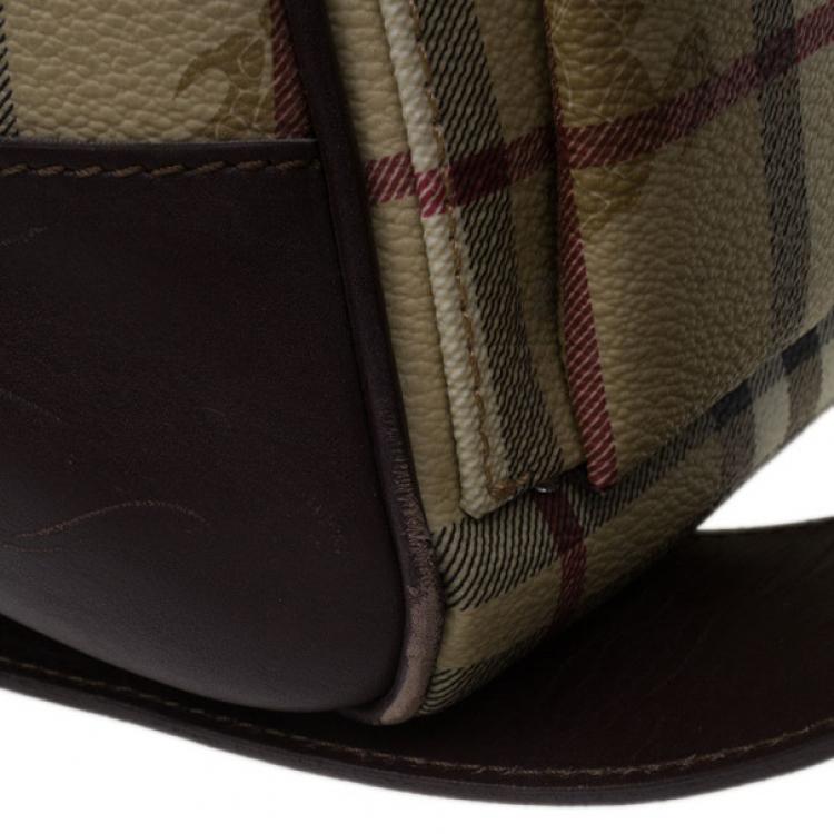 Pre Owned Burberry Haymarket Coated Canvas Luggage Bag