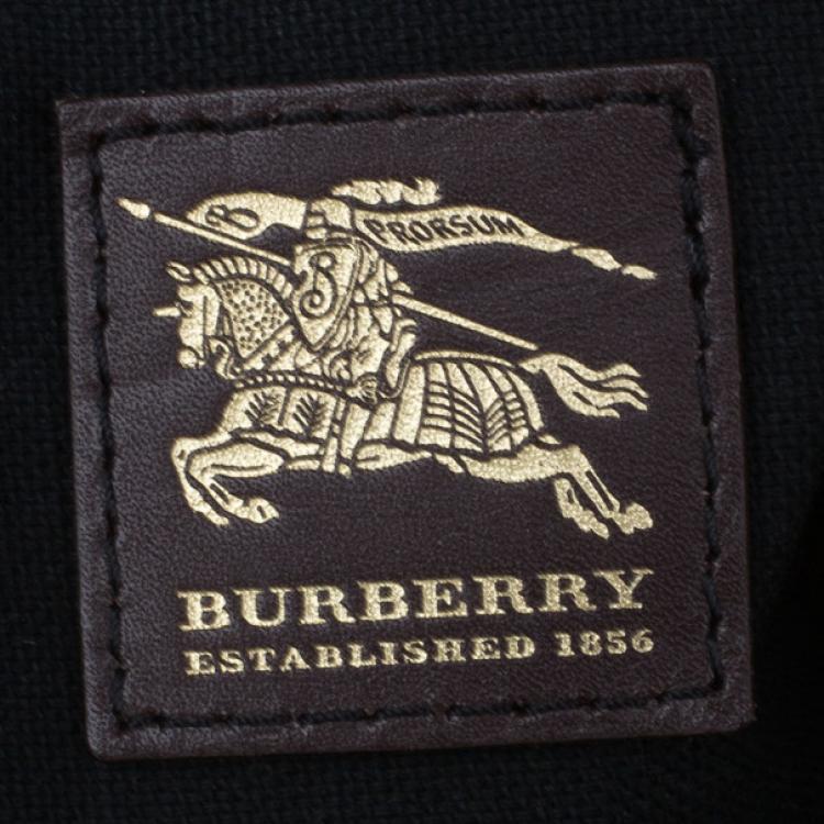 Pre Owned Burberry Haymarket Coated Canvas Luggage Bag