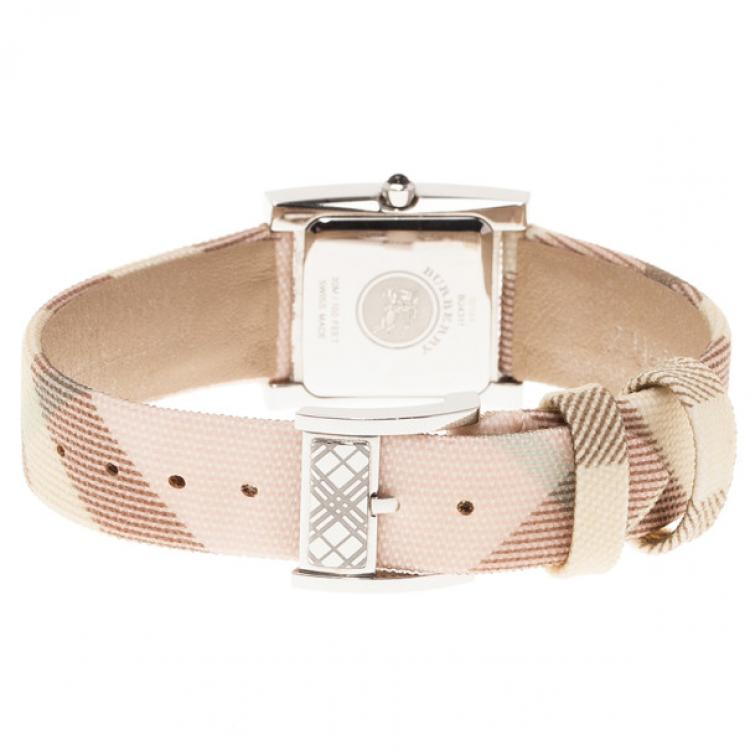Pre Owned Burberry White Stainless Steel BU4311 Women's Wristwatch 24MM