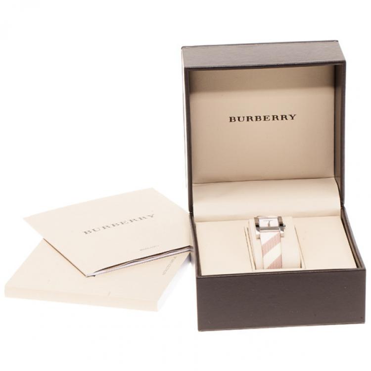 Pre Owned Burberry White Stainless Steel BU4311 Women's Wristwatch 24MM