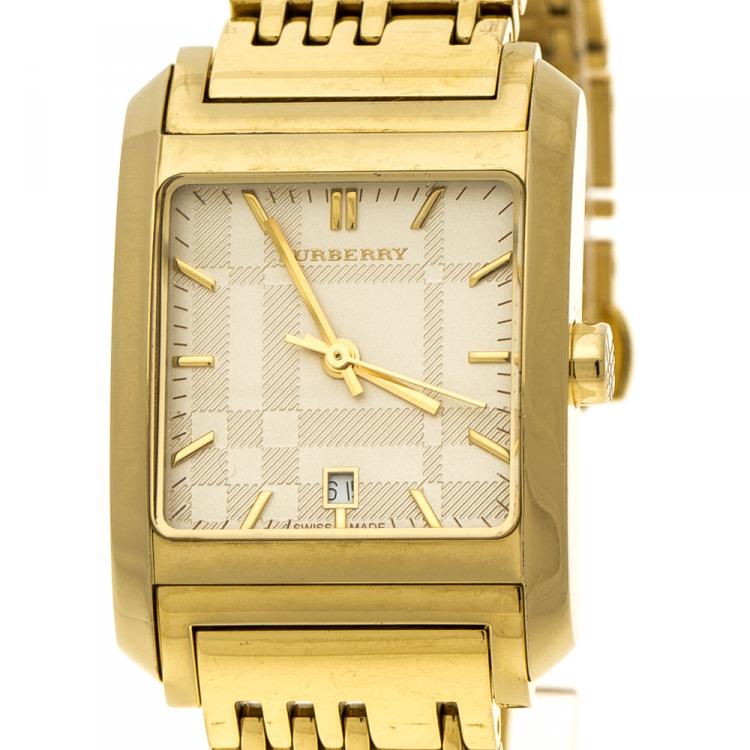 Pre Owned Burberry Gold Plated Steel BU1574 Women's Wristwatch 25 mm