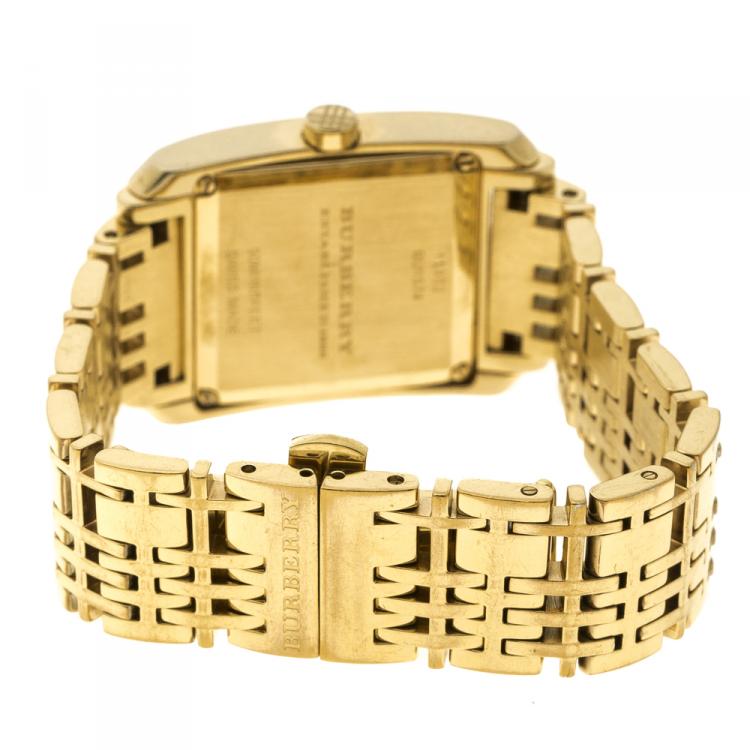 Pre Owned Burberry Gold Plated Steel BU1574 Women's Wristwatch 25 mm